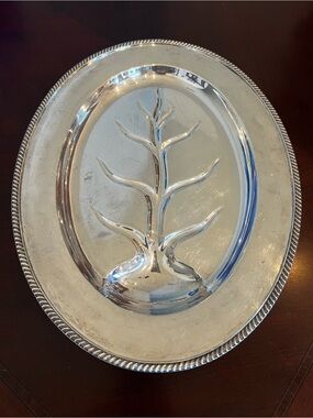 Vintage Viking Silverplate Footed Well & Tree Serving Platter